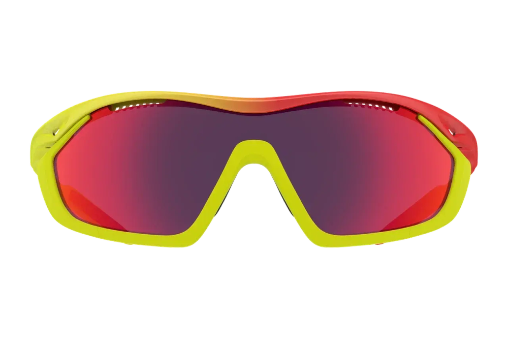 Спортивные очки с диоптриями 720armour Analog Pro / Matte Neon Yellow Green / Matte Neon Red Orange / Matte Neon Lime Green Gasket / Smoke Full Red Ti Lens