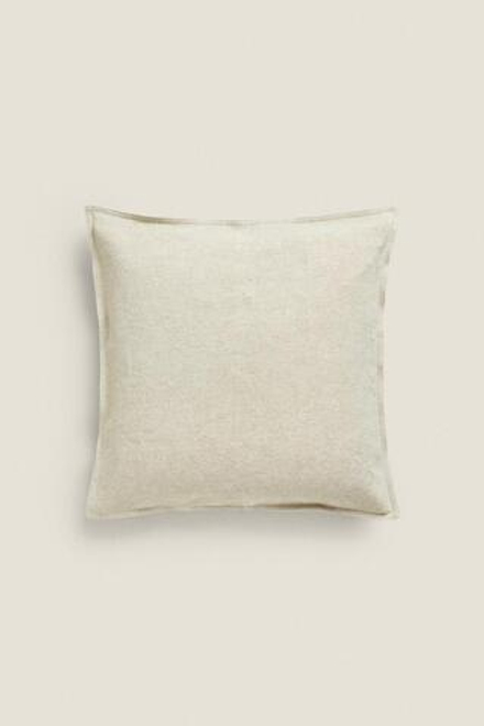 ZARA HOME ЛЬНЯНОЙ ЧЕХОЛ НА ПОДУШКУ, ЭКРЮ