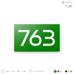 Номер на дверь 763, табличка на дверь для офиса, квартиры, кабинета, аудитории, склада, зеленая 120х70 мм, Айдентика Технолоджи