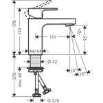 Смеситель для раковины 100, без сливного набора Hansgrohe Vernis Shape 71569670, матовый черный