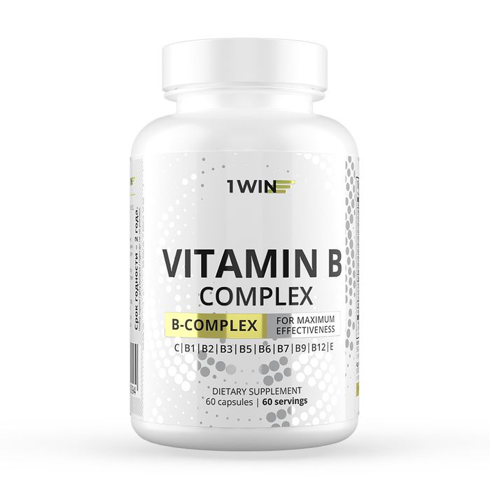 Комплекс Витаминов группы В, Vitamin B Complex, 1Win, 60 капсул