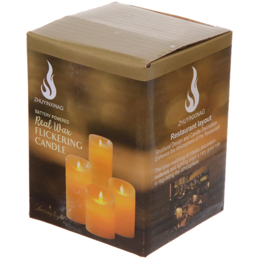 Сувенир с подсветкой «Свеча - Пламя» 7,5*10 см (работает от батареек 3 ААА)