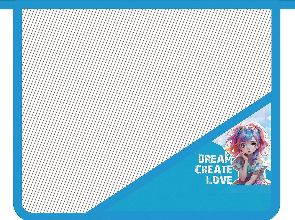 Папка д/тетрадей А5 молния сверху, пластик, с уголком "Анимемания" (Пчёлка)