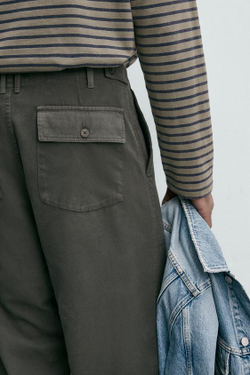 ZARA БРЮКИ RELAXED FIT С ХЛЯСТИКАМИ, КОРИЧНЕВЫЙ