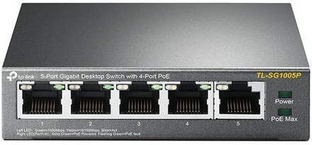 Коммутатор TP-Link TL-SG1005P 5G 4PoE+ 56W неуправляемый