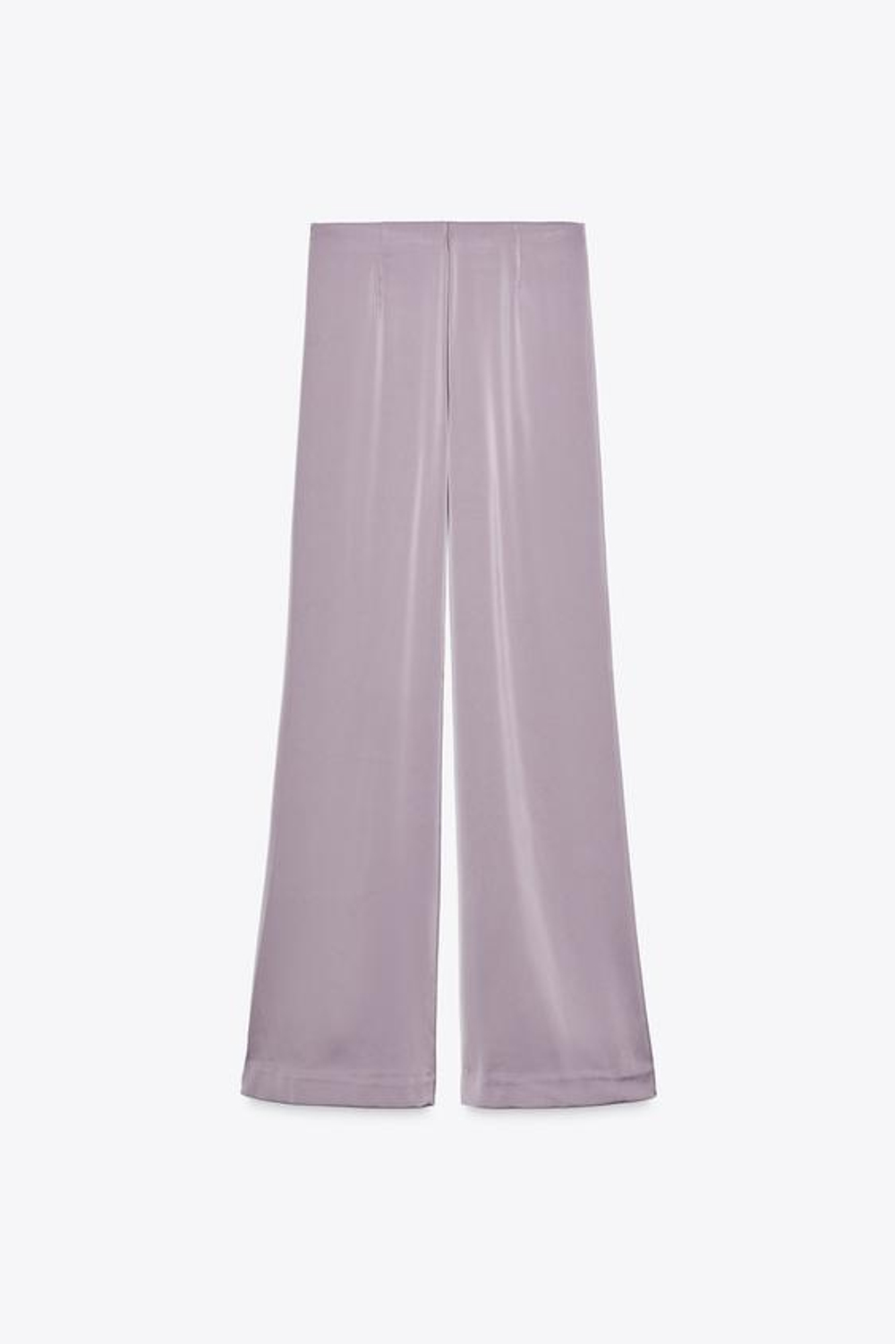 ZARA АТЛАСНЫЕ БРЮКИ С ВЫСОКОЙ ПОСАДКОЙ, СЕРО-КОРИЧНЕВЫЙ