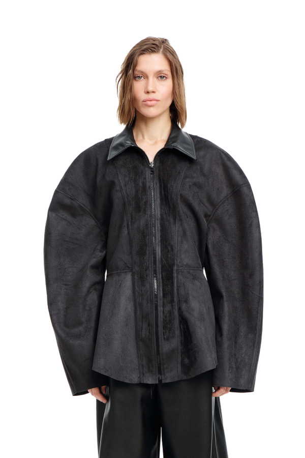 Куртка-жакет двусторонняя экокожа FEMINISM