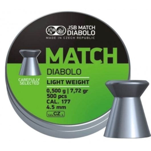 Пули JSB MATCH DIABOLO Light Weight (Green) 4,5 мм 0,5 г 500 шт