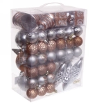 Набор елочных украшений «Зимний калейдоскоп» (в наборе 53 шт), Шампань/Серебро