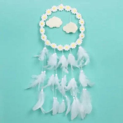 Украшение-оберег «Ловец Снов-Облачко» 16*65см цвет белый