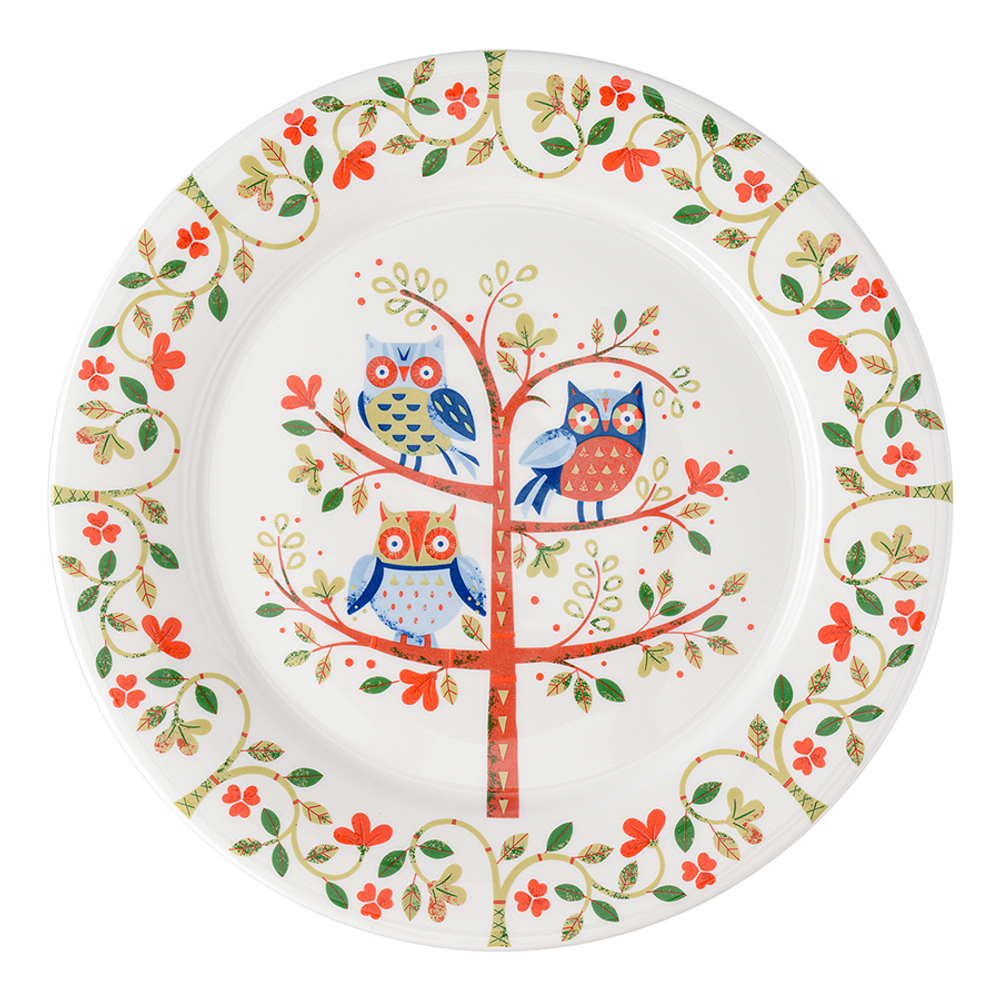 Набор тарелок owl из коллекции birds of paradise в подарочной упаковке, D28 см, 2 шт.