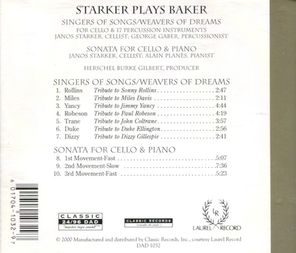 Janos Starker / David Baker: Starker Plays Baker (DVD Audio)