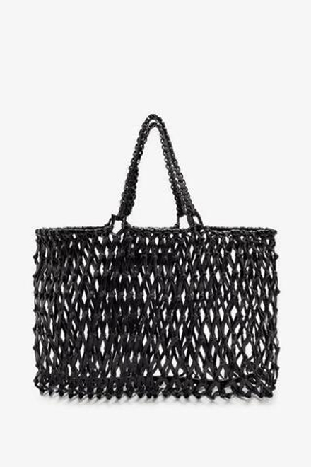 ZARA МАКСИ-ШОППЕР ИЗ КОЖИ С ПЛЕТЕНИЕМ - LIMITED EDITION, ЧЕРНЫЙ