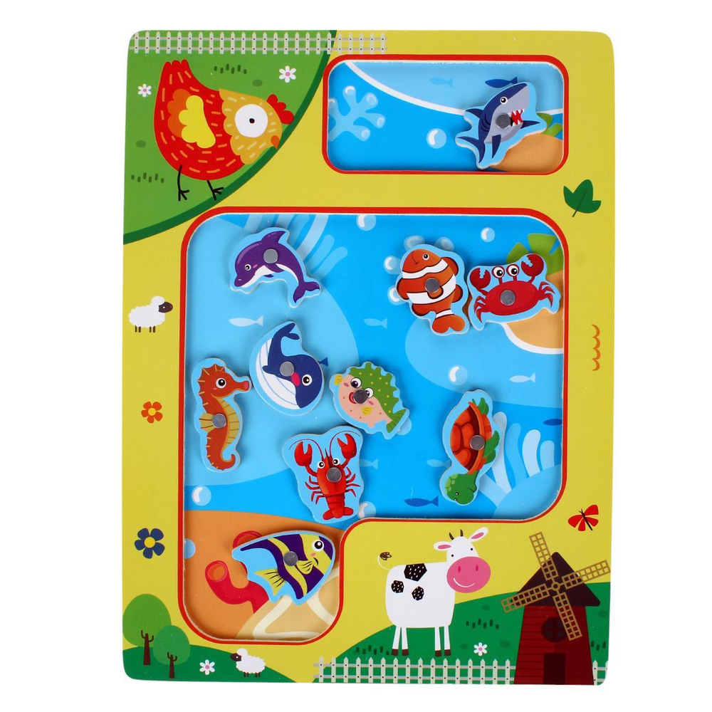 Развивающая игрушка деревянная Рыбалка магнитная, C-41816