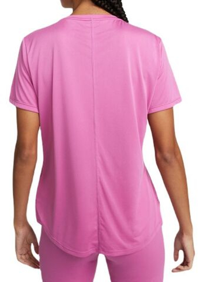 Женская футболка теннисная Nike Dri-FIT One Short Sleeve Standard Fit Top - cosmic fuchsia/white