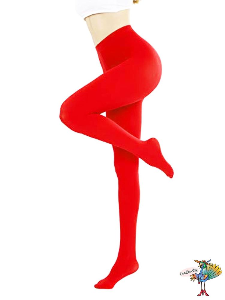 колготки однотонные Красный цвет, полиэстер, на рост до 140 см