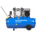NORDBERG (NCE100/360) Компрессор 2-х поршн., ременной, чугунная головка, 220В, ресив. 100л, 320л/мин