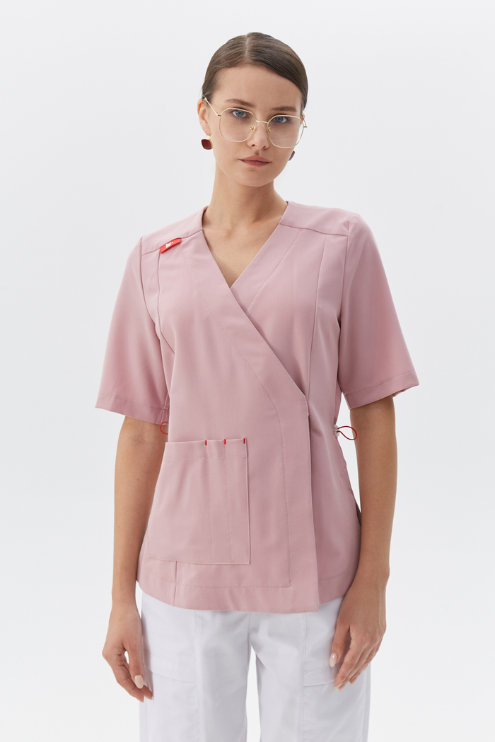 Топ с запахом медицинский женский Йошо, роза