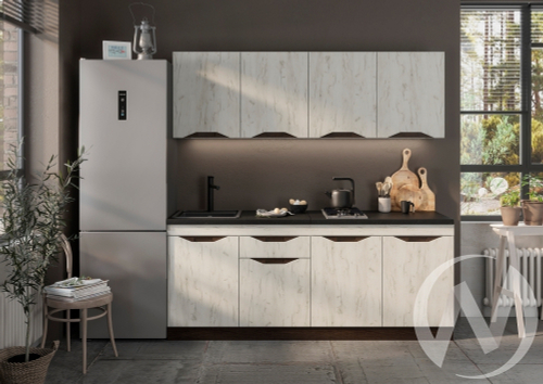 Кухня Паола 2.0 (дуб крафт белый/дуб крафт белый; венге)
