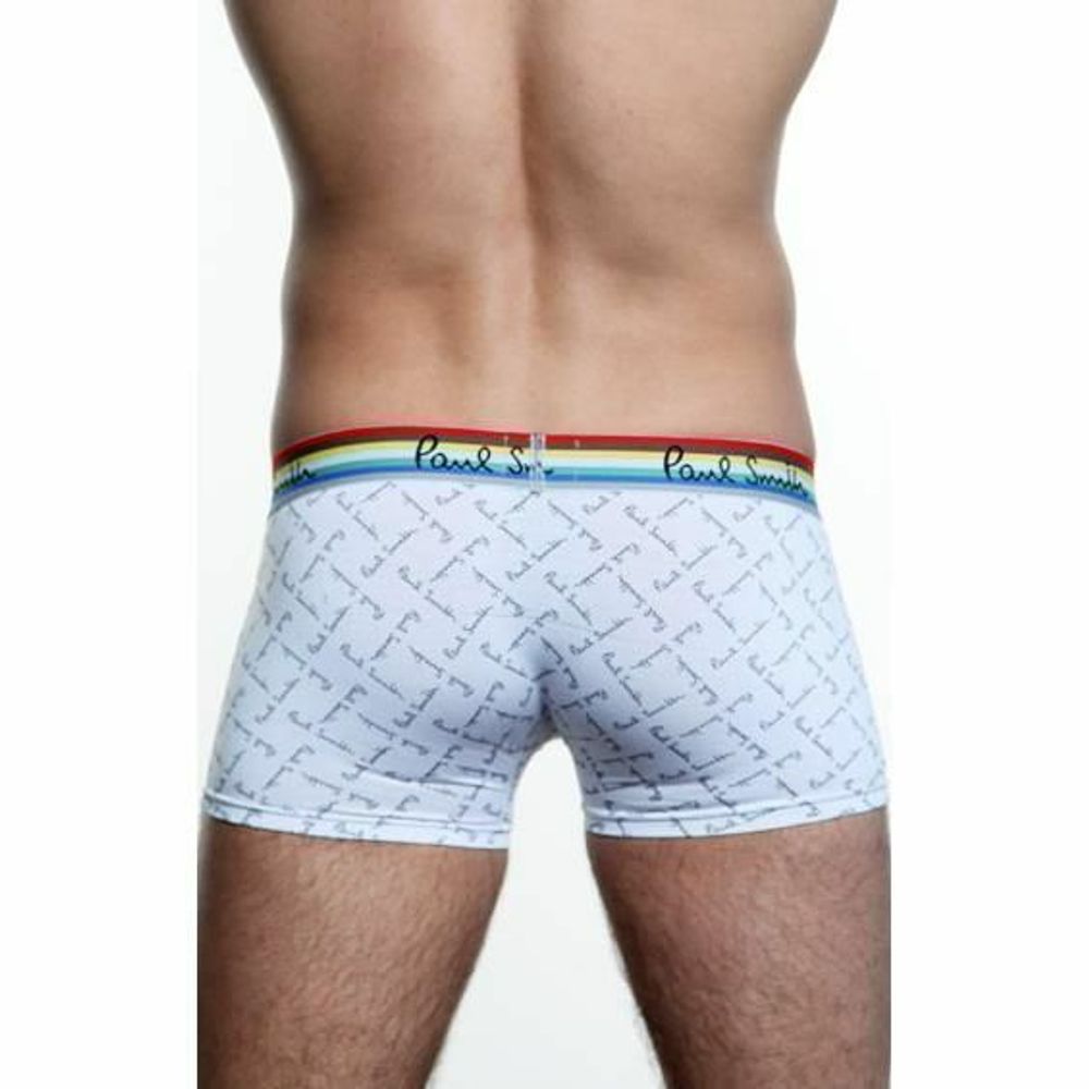 Мужские трусы боксеры Paul Smith белые с надписью
