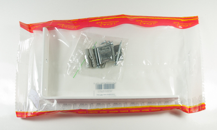 Кронштейн стеновой с пластиной и заглушкой для потолочного карниза ПВХ, длина 28 см