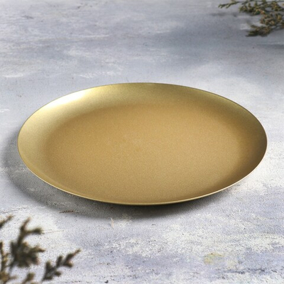 Подсвечник Чашка 225 металл на одну свечу, 22х1,6 см, (золотой)