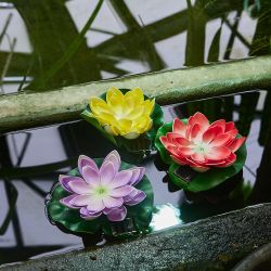 USL-S-826-PT060 RED WATERLILY Садовый светильник на солнечной батарее Красная кувшинка. Плавающий. 1 светодиода. Теплый белый свет. 1xААA Ni-Mh аккумулятор в-к. IP44. TM Uniel