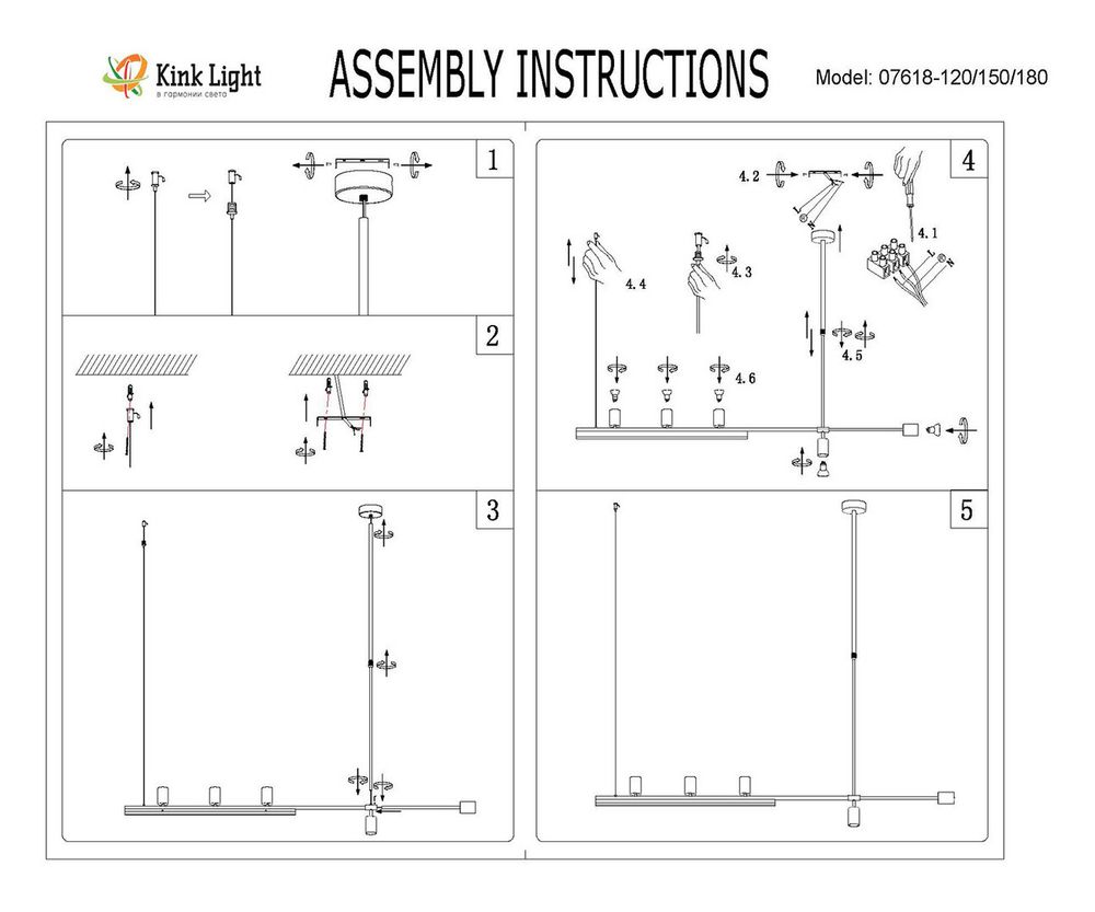 Kink Light 07618-150,36 Люстра Рия латунь L150