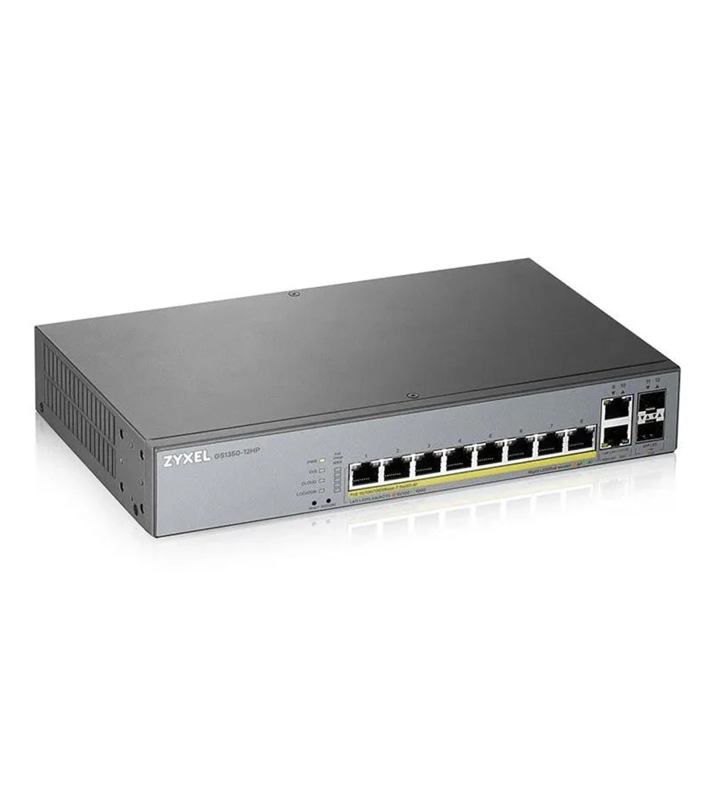 L2 коммутатор PoE+ для IP-видеокамер ZYXEL GS1350-12HP [GS1350-12HP-EU0101F]