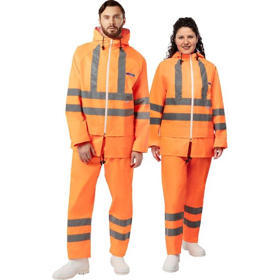 Костюм сигнальный влагозащитный Extra-V-КБР полиэфир с ПВХ покрытием оранжевый с СОП