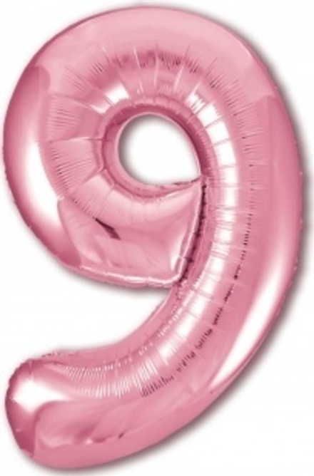 Аг 40''/102 см, Цифра Slim Розовый "9", 1 шт. (в упаковке)