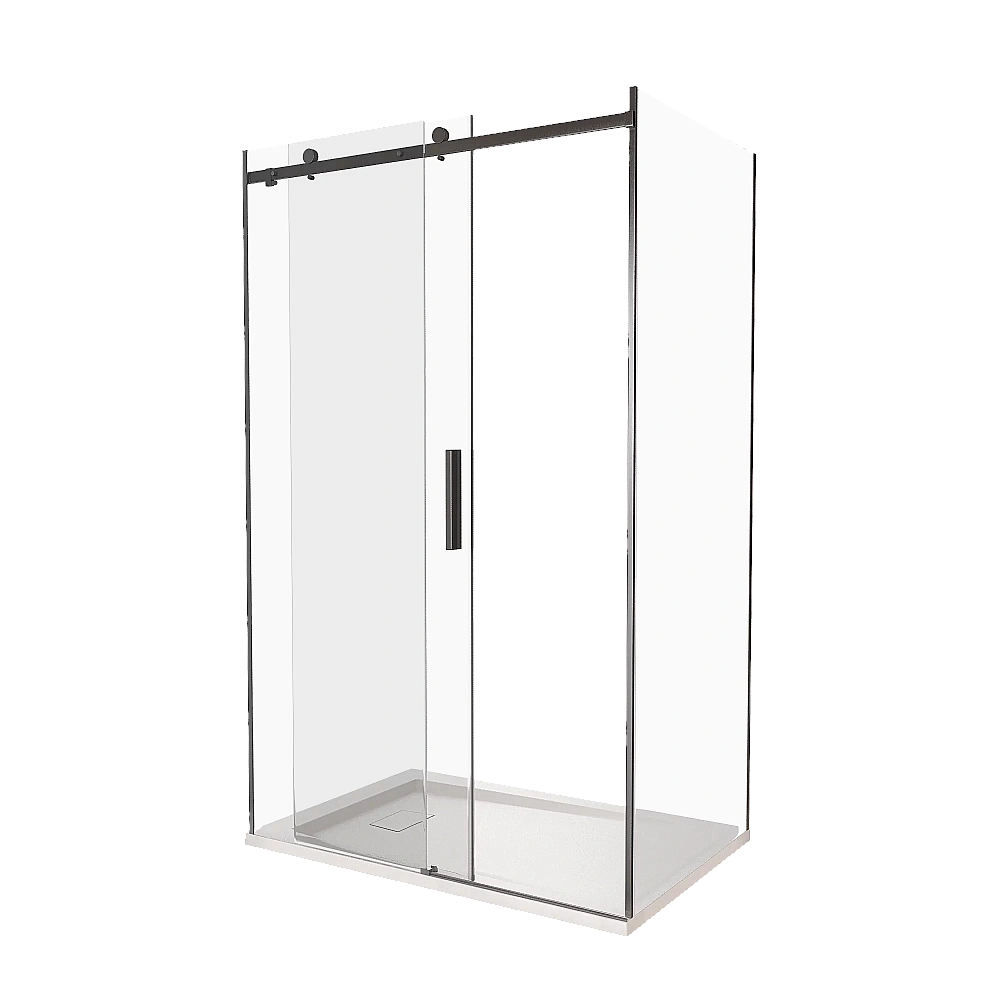 Душевой уголок Good Door Galaxy WTW+SP 130х70 стекло прозрачное/профиль черный
