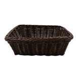 Корзина настольная квадратная "Полиротанг", Д240 Ш240 В75, коричневый