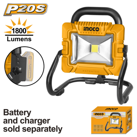Фонарь-прожектор аккумуляторный INGCO CWLI2025 900/1800 Лм 20 В