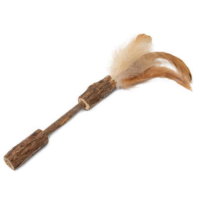 Игрушка для кошек из мататаби "Палочка с перьями", 120/170мм, серия NATURAL, Triol