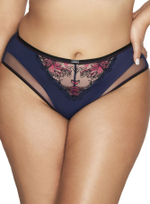 Трусики-бразилиана Mistral с красивой вышивкой (Размер: L) (Цвет: темно-синий)