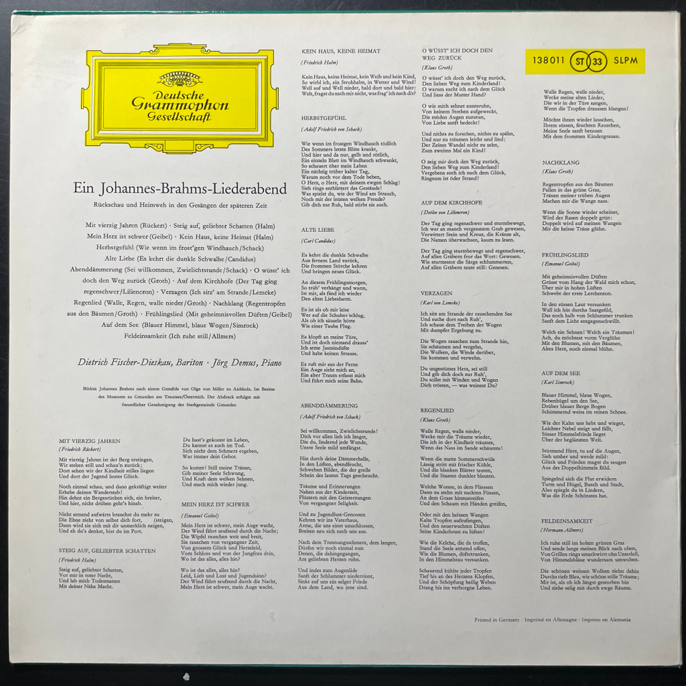 Брамс - Песни (Германия)