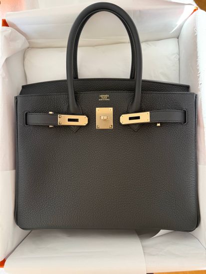 Сумка Hermes Birkin 30 Noir Togo Permabrass Hardware