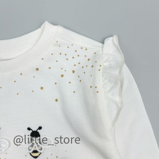 Свитшот из футера(тонкого) "Пчелки" Молочный