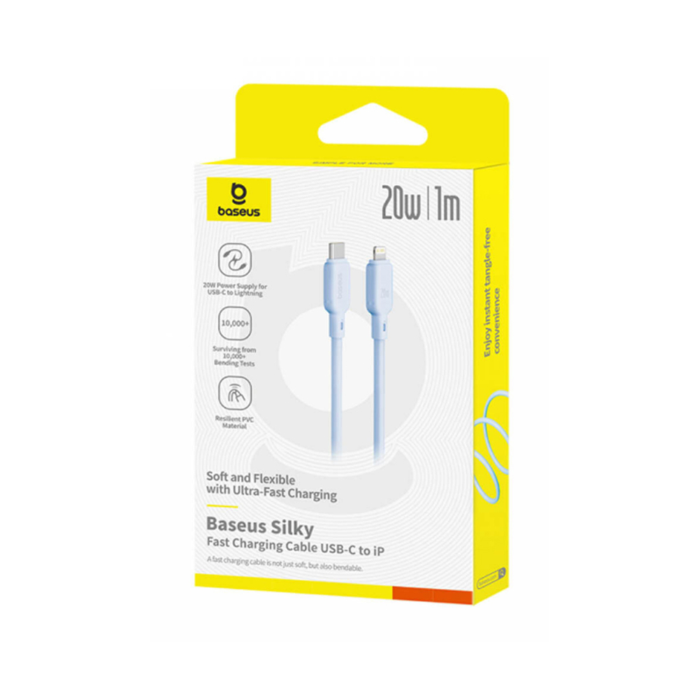 Интерфейсный кабель Baseus Silky Type-C to iP 20W 1m Blue (P10377700313-00)