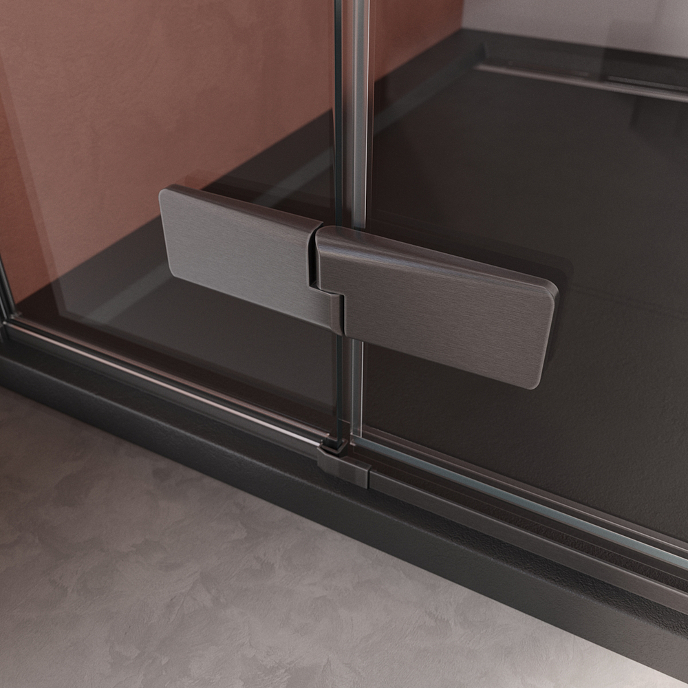 Душевой уголок Cezares LINER-AH-1-120/90-C-GM-L, 120х90х195, левосторонний, профиль оружейная сталь, стекло прозрачное