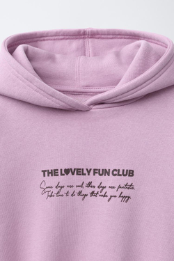 ZARA ХУДИ JOGGING С НАДПИСЬЮ И КАПЮШОНОМ, РОЗОВЫЙ