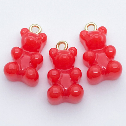 Подвеска Мишка, цвет красный, золотистый бейл, размер 17*11 мм, цена за 1 шт
