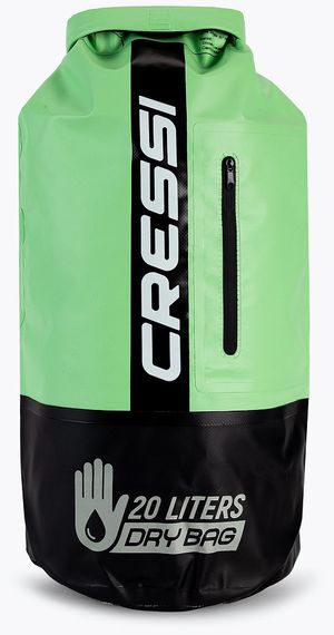 Герморюкзак Cressi Premium Back Pack с карманом на молнии 20 литров черно-зеленый