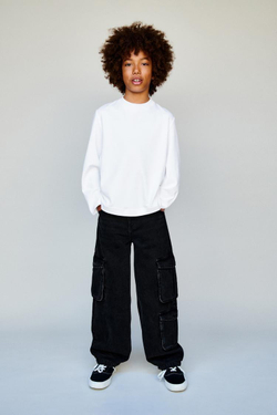 ZARA ДЖИНСЫ MULTICARGO, ЧЕРНЫЙ