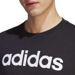 Мужское теннисное поло adidas LIN Singel Jersey T-Shirt Men - Black, White