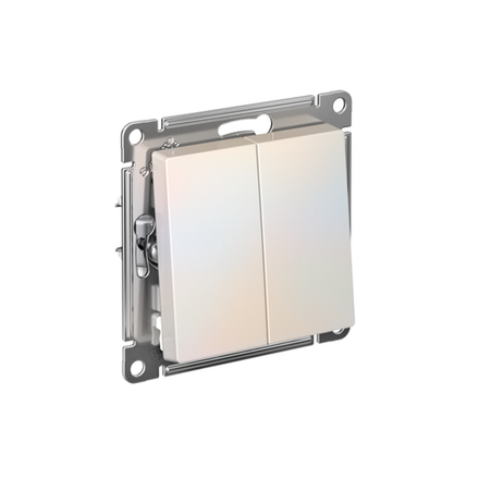 Переключатель проходной 2-кл. СП AtlasDesign 10А IP20 (сх. 6/2) 10AX механизм жемчуж. SE ATN000465