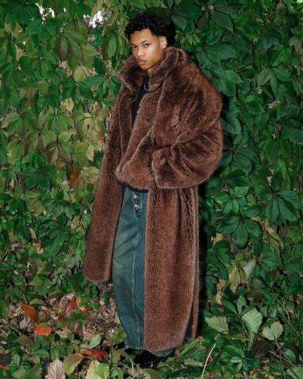 Шарф из экомеха светло-коричневый