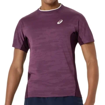 Мужская теннисная футболка Asics Match Jacquard - dark aubergine