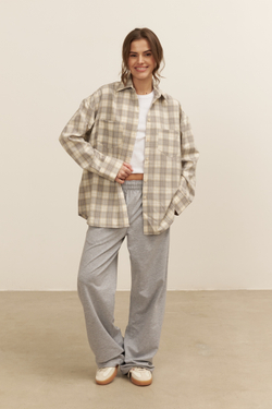 Рубашка 07, серо-бежевая